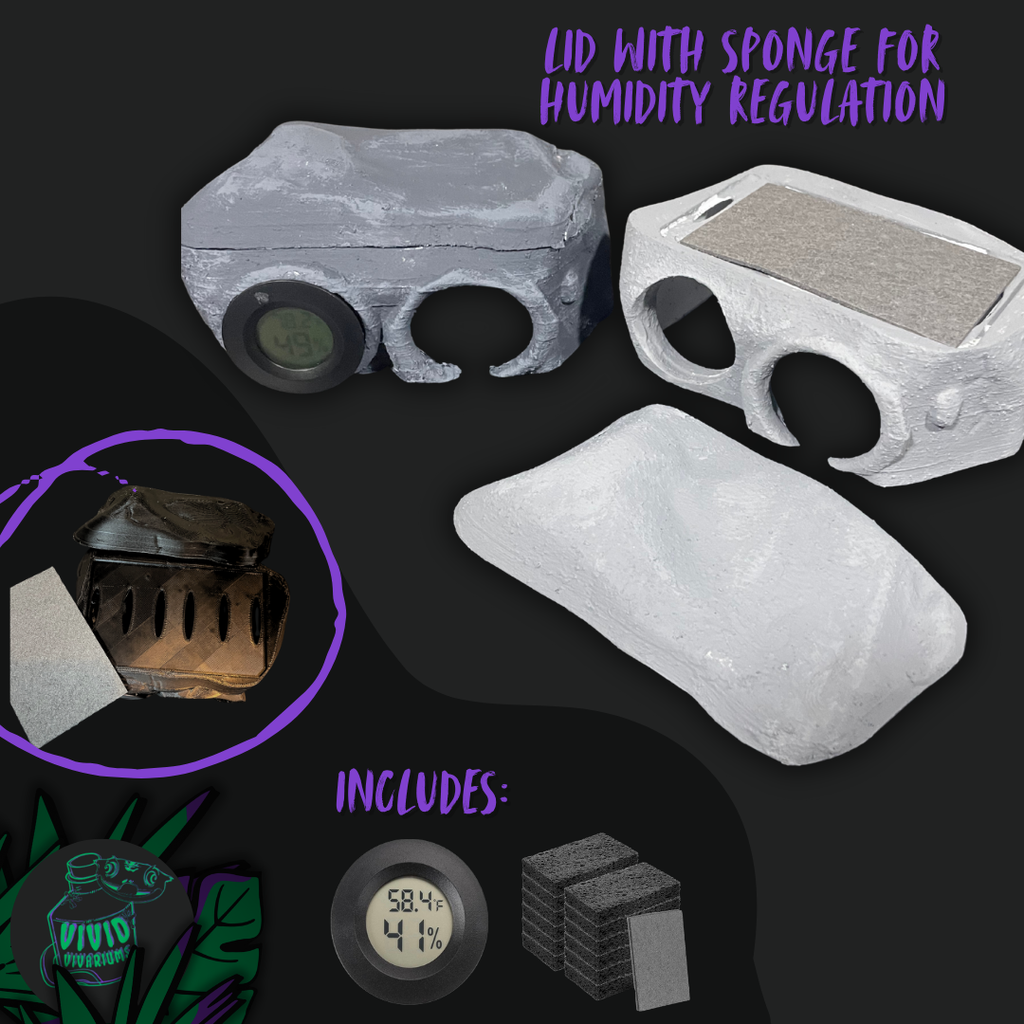 Functional Reptile Humid Hide With Hydrometer + Thermometer
