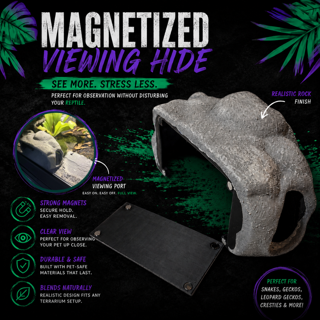 Magnetic Viewing Port Reptile Hide