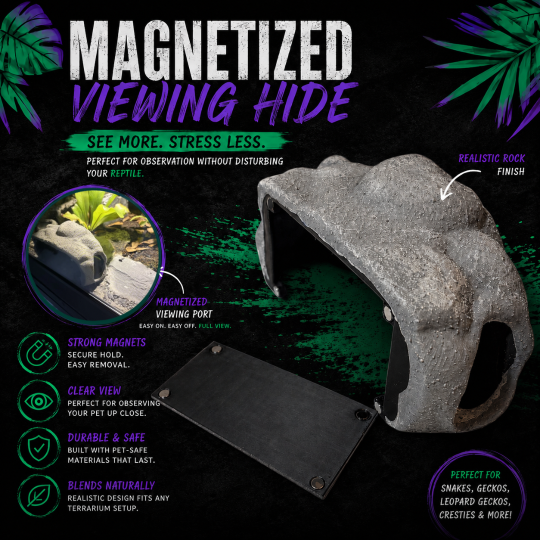 Magnetic Viewing Port Reptile Hide