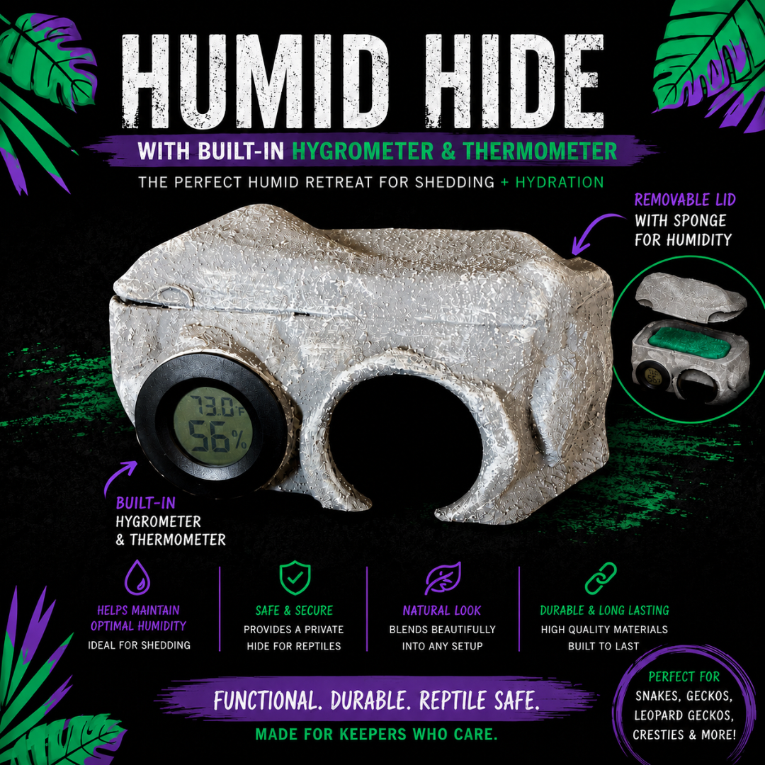 Humid Hide – Built-In Hygrometer, Thermometer & Humidity Control System