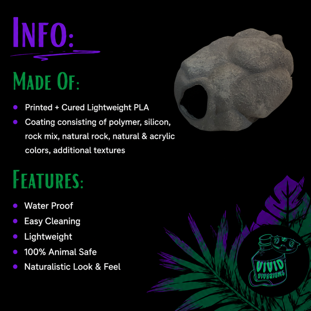 Magnetic Viewing Port Reptile Hide